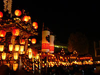 秩父夜祭 昼間の町中の屋台